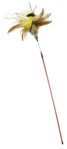 zaBouncer - 66cm long Feather Teaser with Crinkle Paper - Yellow