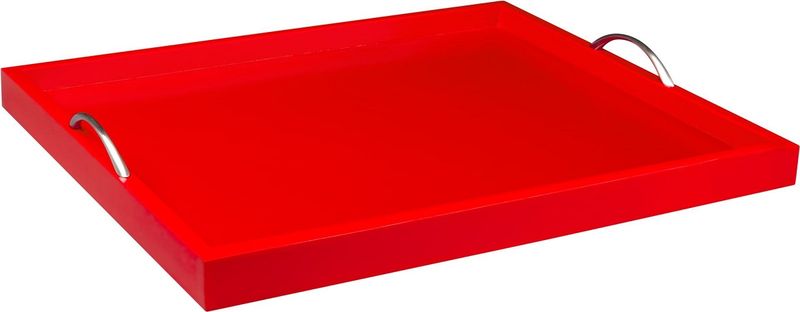House Of York - Tray With Whalebone Handle - Berry Red