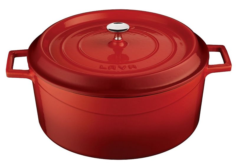 Lava 1.7 Litre Round Casserole - Red