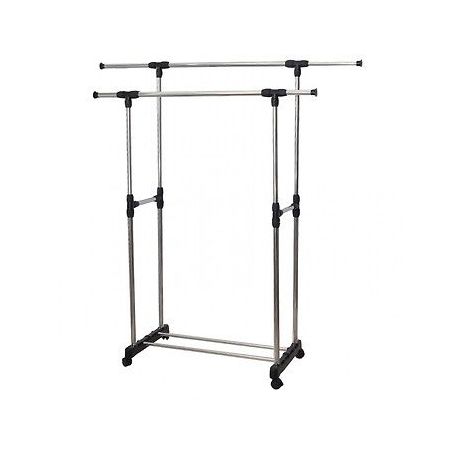 Double pole best sale telescopic clothes rail