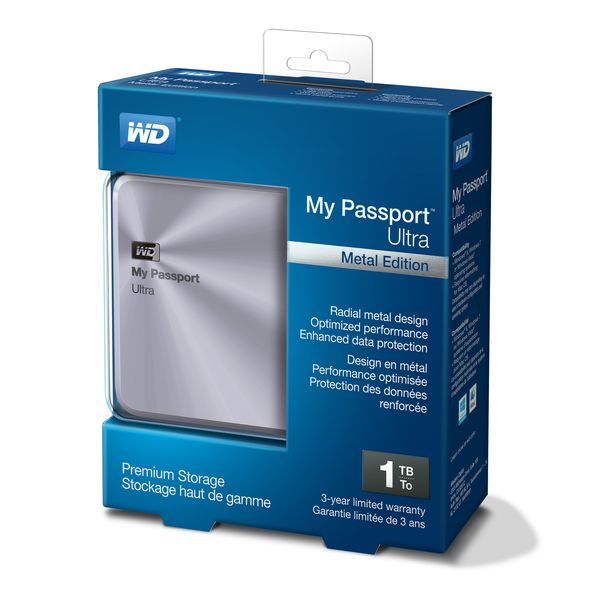 WD My Passport Ultra Metal Edition 1TB Premium Storage - Silver