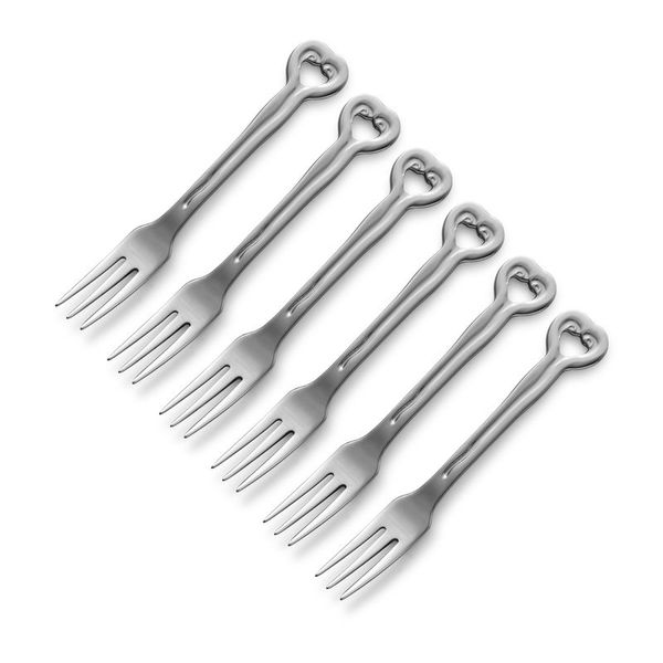 Carrol Boyes Cake Forks - Set of 6-Hanging wave