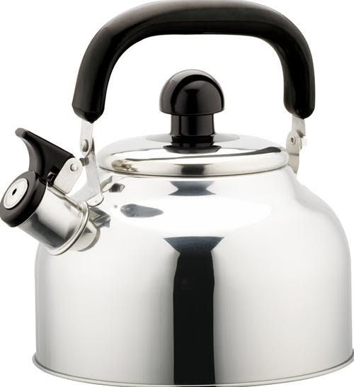 Green Caters 4L Stainless Steel Whistling Kettle - Black Handle