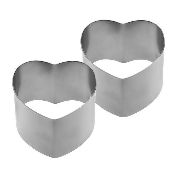 Westmark 2 Piece Stainless Steel Heart Shaped Dessert &amp; Food Mould 65 x 75 x 55 mm