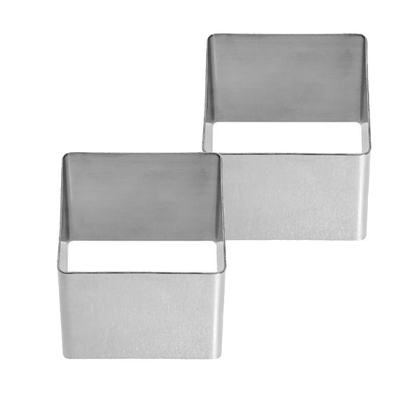 Westmark 2 Piece Stainless Steel Square Dessert &amp; Food Mould 65 x 65 x 55 mm