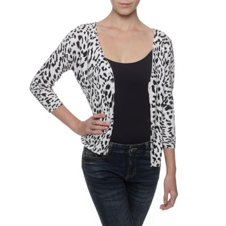 short leopard print cardigan