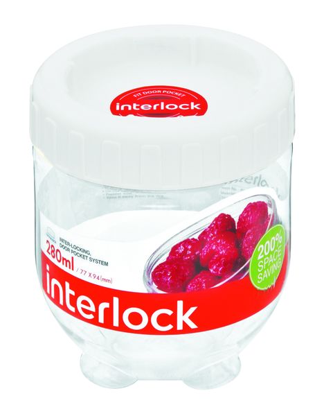 Lock &amp; Lock - Interlock Round Clear With White Lid - 280ml