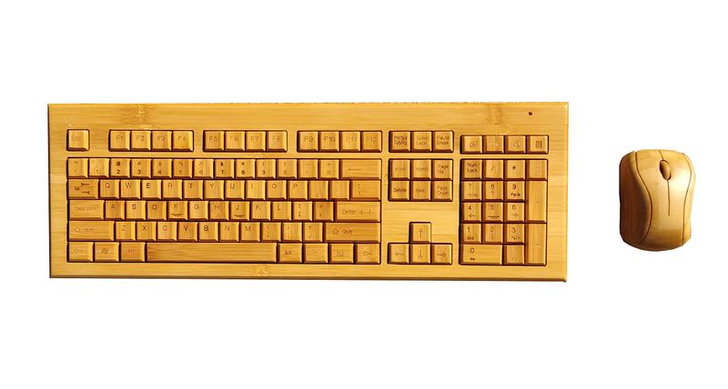 Only Do Bamboo Wireless Keyboard &amp; Bamboo Mouse - Light Brown