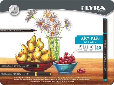 Lyra: Art Pens - 20 Colours in Metal Box