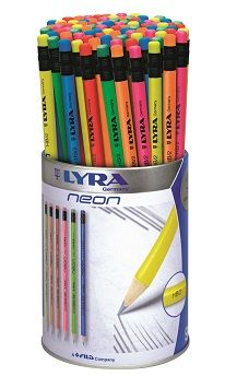 Lyra Neon 96 HB Graphite Pencils With Eraser Tip