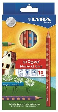 Lyra Groove Natural Grip 10 Colour Pencils