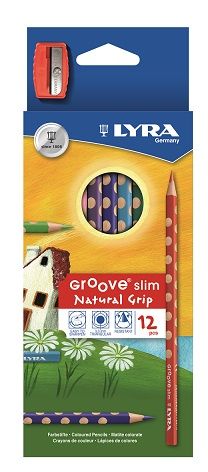 Lyra Groove Slim 12 Colour Pencils + Sharpener