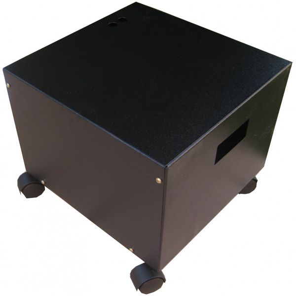 12V Steel Battery Cabinet with Wheels - Black Dual Battery