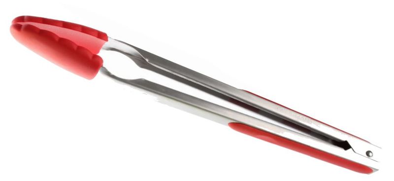 Gourmand - 30cm Silicone Tongs With Auto Lock - Red