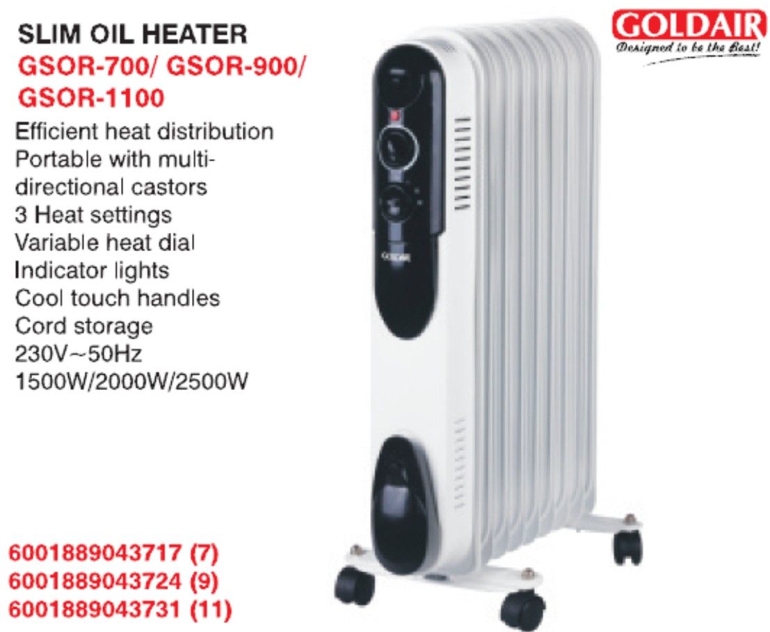 Goldair - 7 Fin Heater - White -GSOR-700 | Shop Today. Get it Tomorrow! |  takealot.com