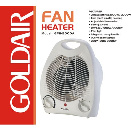 Goldair - Fan Heater Upright - White -GFH-2000A | Buy Online in South | takealot.com