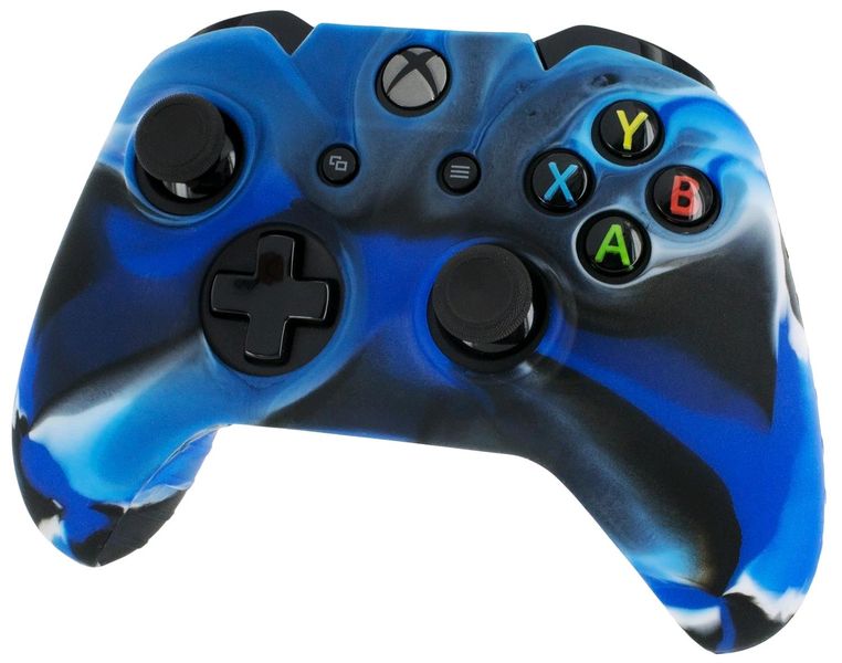 Pro Soft Silicone Protective Cover with Ribbed Handle Grip [Camo Blue] /Xbox One