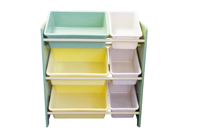 Kids Storage 3 Layer Rack - Yellow, White &amp; Green