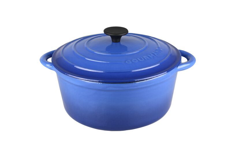 Gourmand - 4 Litre Round Cast Iron Casserole - Blue