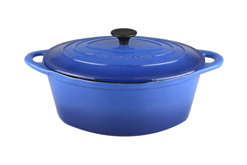 Gourmand - 4.5 Litre Oval Cast Iron Casserole - Blue