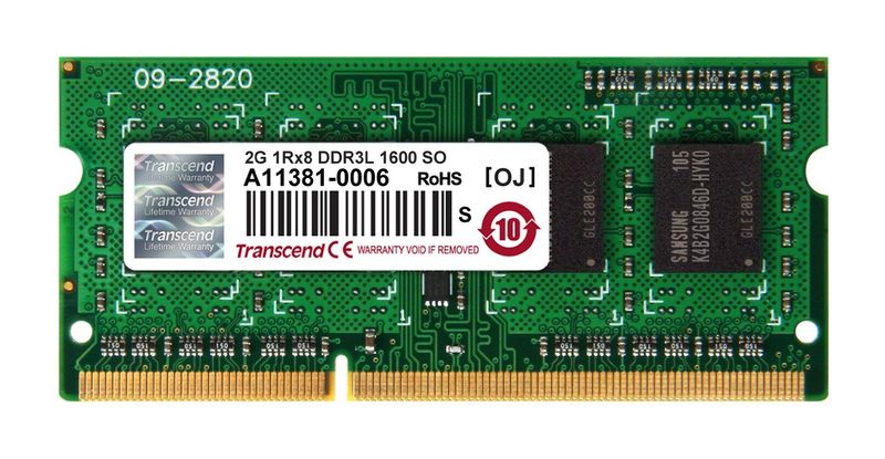 Transcend 2GB DDR3-1600 Low Voltage Notebook Memory