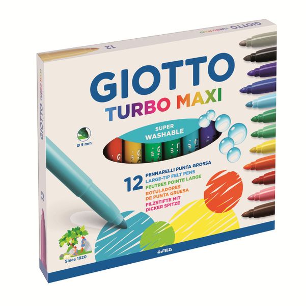 Giotto Turbo Maxi 12 Large Fibre-Tip Pens