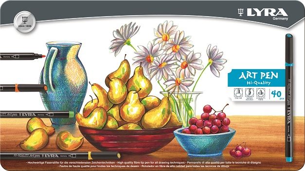 Lyra Art Pens - 40 Colours in Metal Box