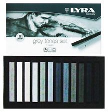 Lyra Polycrayons Pastels - 12 Grey Tones in Box