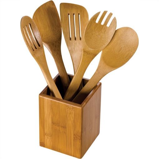 That Little Shop Bamboo Cooking Utensils Set - Brown