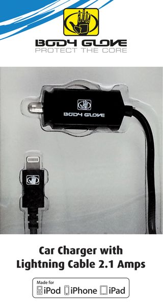 Body Glove 2.1 Amp Car Charger Mifi Lightning - Black