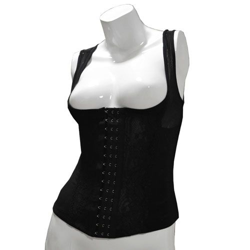 Steel Boned Corset Instant Slim- Black (Size: 3X-Large)