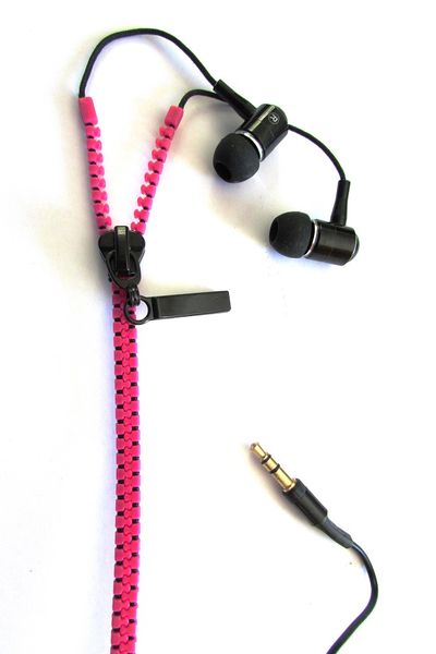 Zipper Earphones - Pink