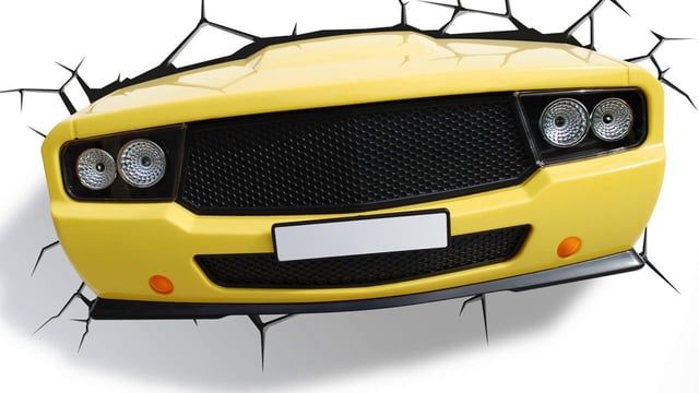 3D Lights - Yellow Muscle Car