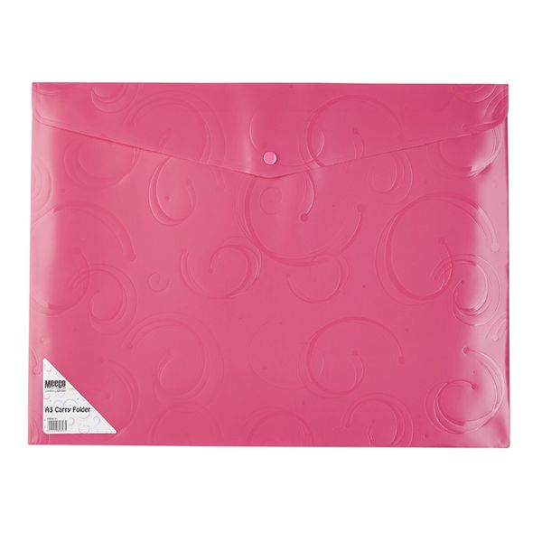 Meeco A3 Creative Colour Carry Folder - Pink