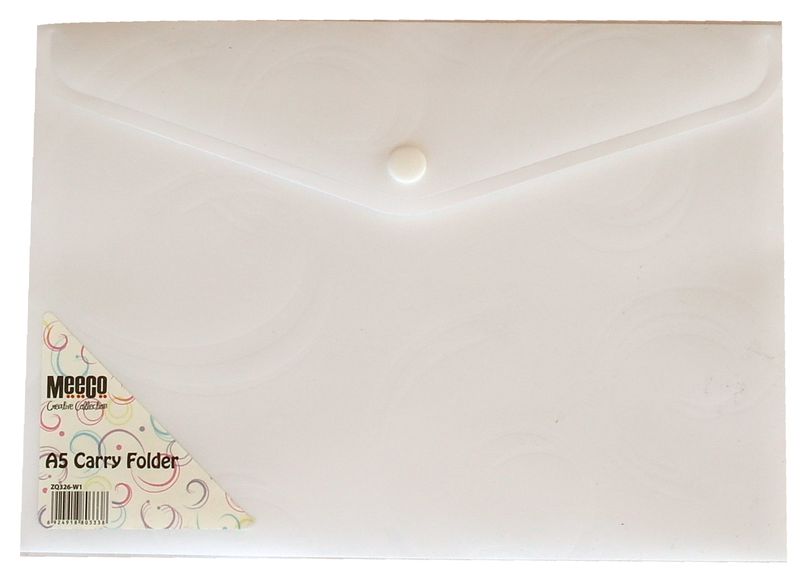 Meeco A5 Creative Colour Carry Folder - White
