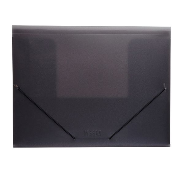 Meeco Foolscap PVC Elastic Carry Folder - Black