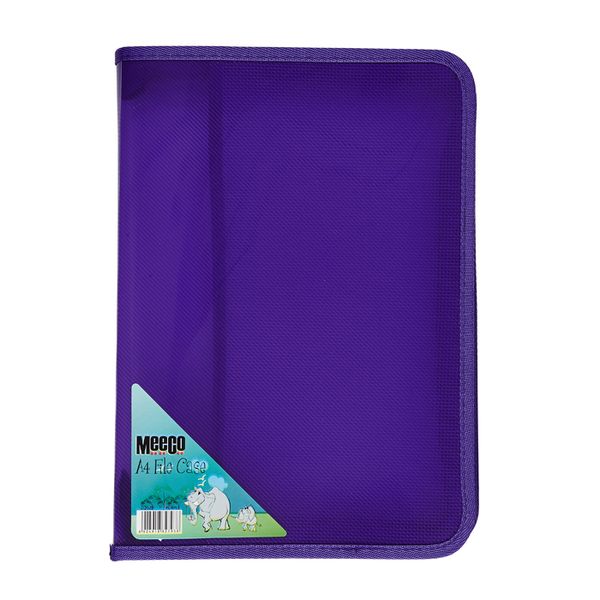 Meeco A4 Zip File Case - Violet