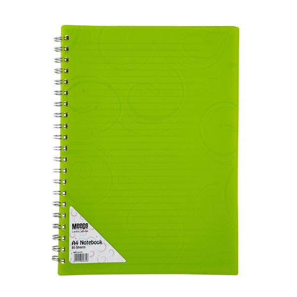 Meeco Creative Collection A4 80 Ruled Sheets Spiral Bound Notebook - Green