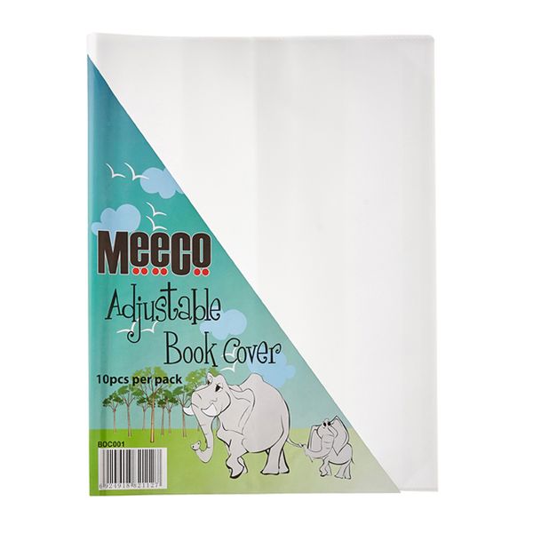 Meeco A4 130 micron Clear Adjustable Book Covers (10 Pack)
