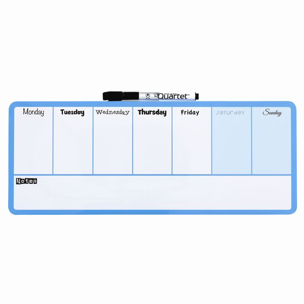 Nobo Magnetic Dry Erase Weekly Organiser - Blue, 140mm x 360mm
