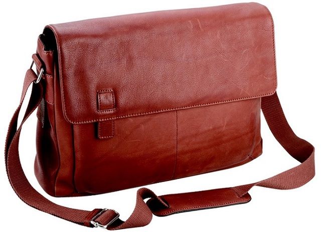 Adpel Nobel Italian Leather Messenger Bag - Brown