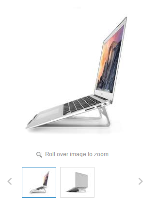 Notebook Stand Aluminium Laptop Stand for Apple Macbook Air and Apple Macbook Pro - Silver