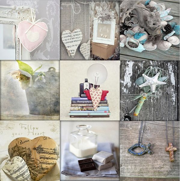 Vintage Heart Canvas Wall Art (70x70x3cm)