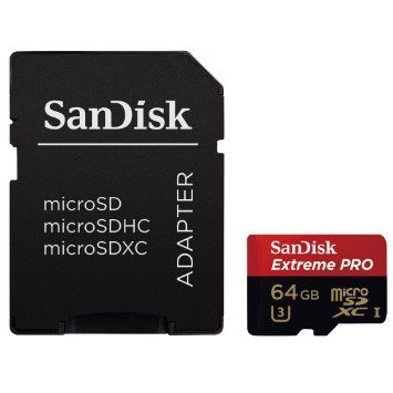 SanDisk 64GB Extreme Plus Class 10 UHS-l U3 Micro SD and Adapter