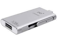 PQI 128GB iConnect Flash Drive - Silver