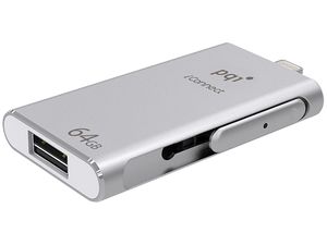 PQI 64GB iConnect Flash Drive - Silver
