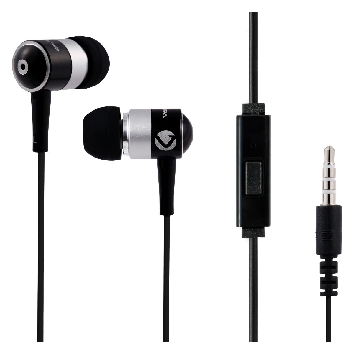 Volkano Earphones Wired with Mic Stannic Series Black Shop Today