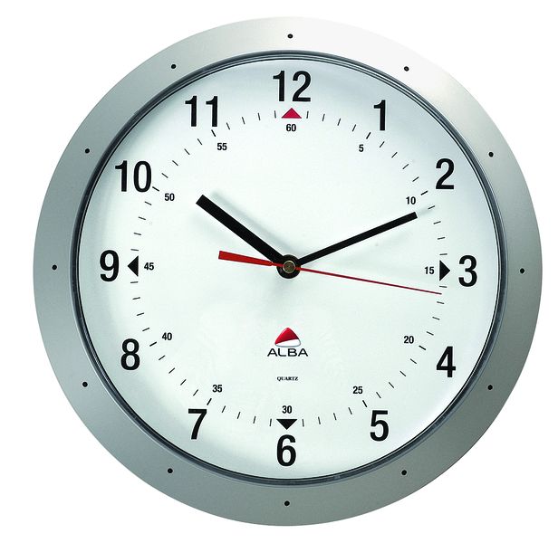 Alba Round Wall Clock 30cm - Metallic Grey