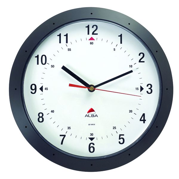 Alba Round Wall Clock 30cm - Black