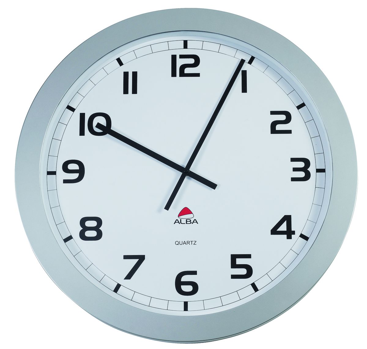 alba large round wall clock 60cm - silver | buy online in south